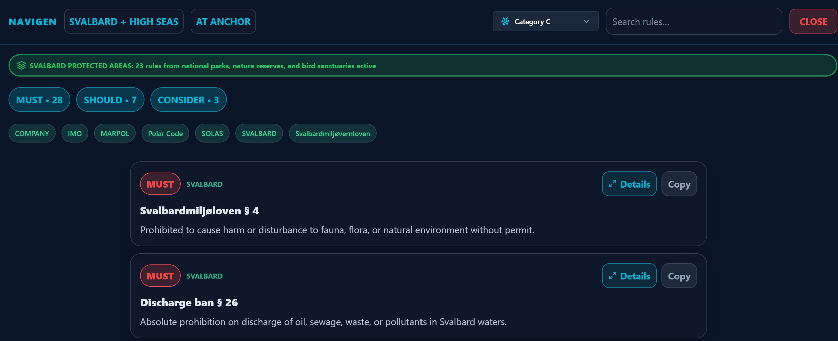NAVIGEN Rule Library preview